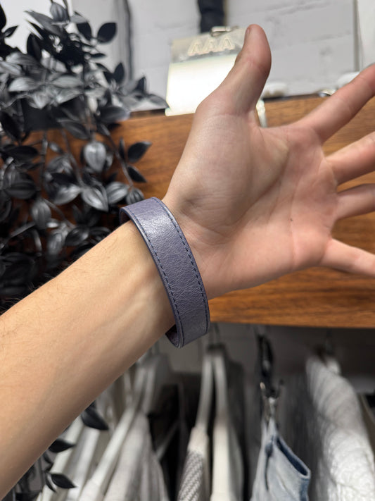 Balenciaga Studded ‘Lilac’ Leather Snap Bracelet