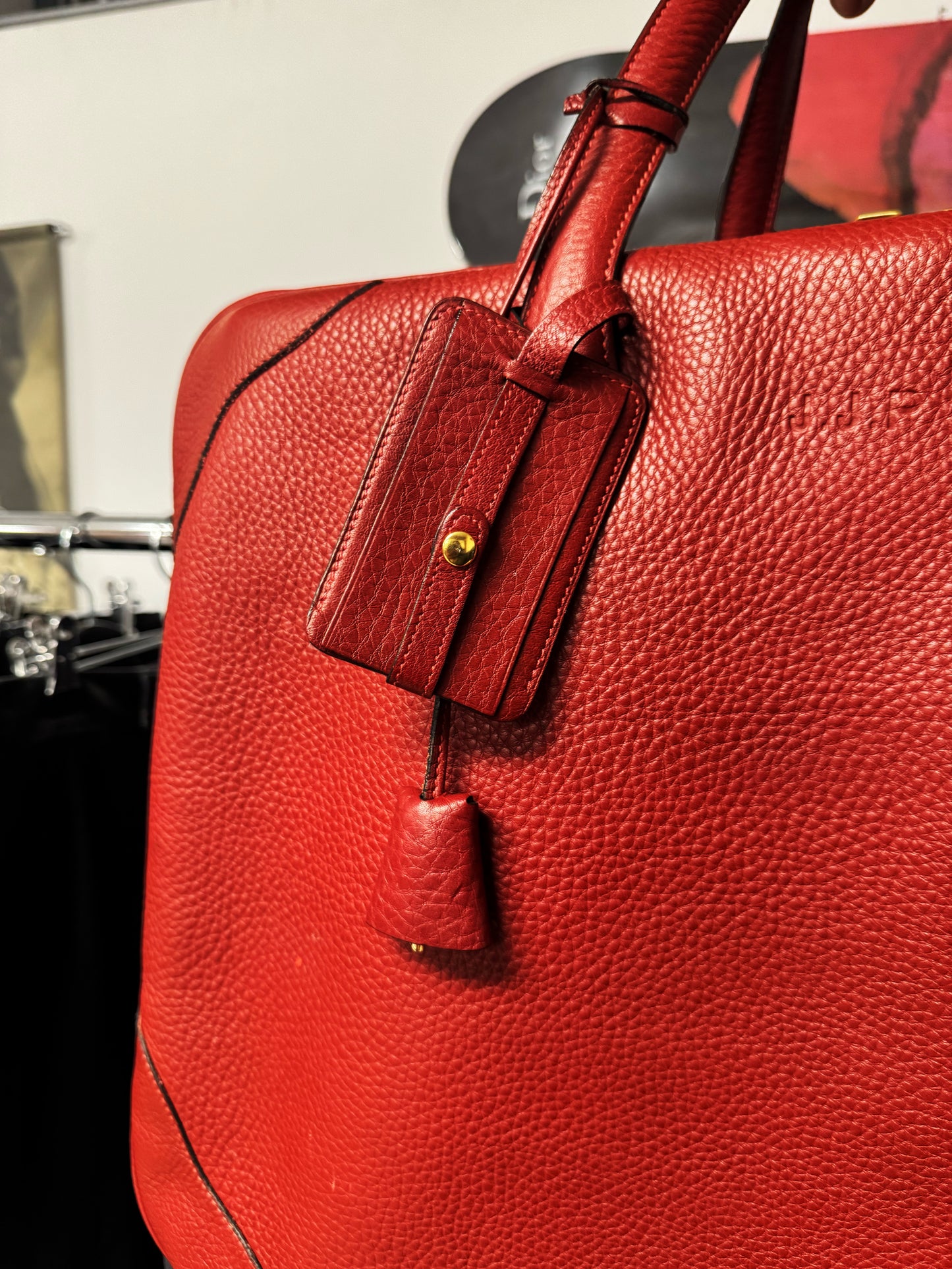 Hermes Victoria ‘50’ Red Leather Boston Bag