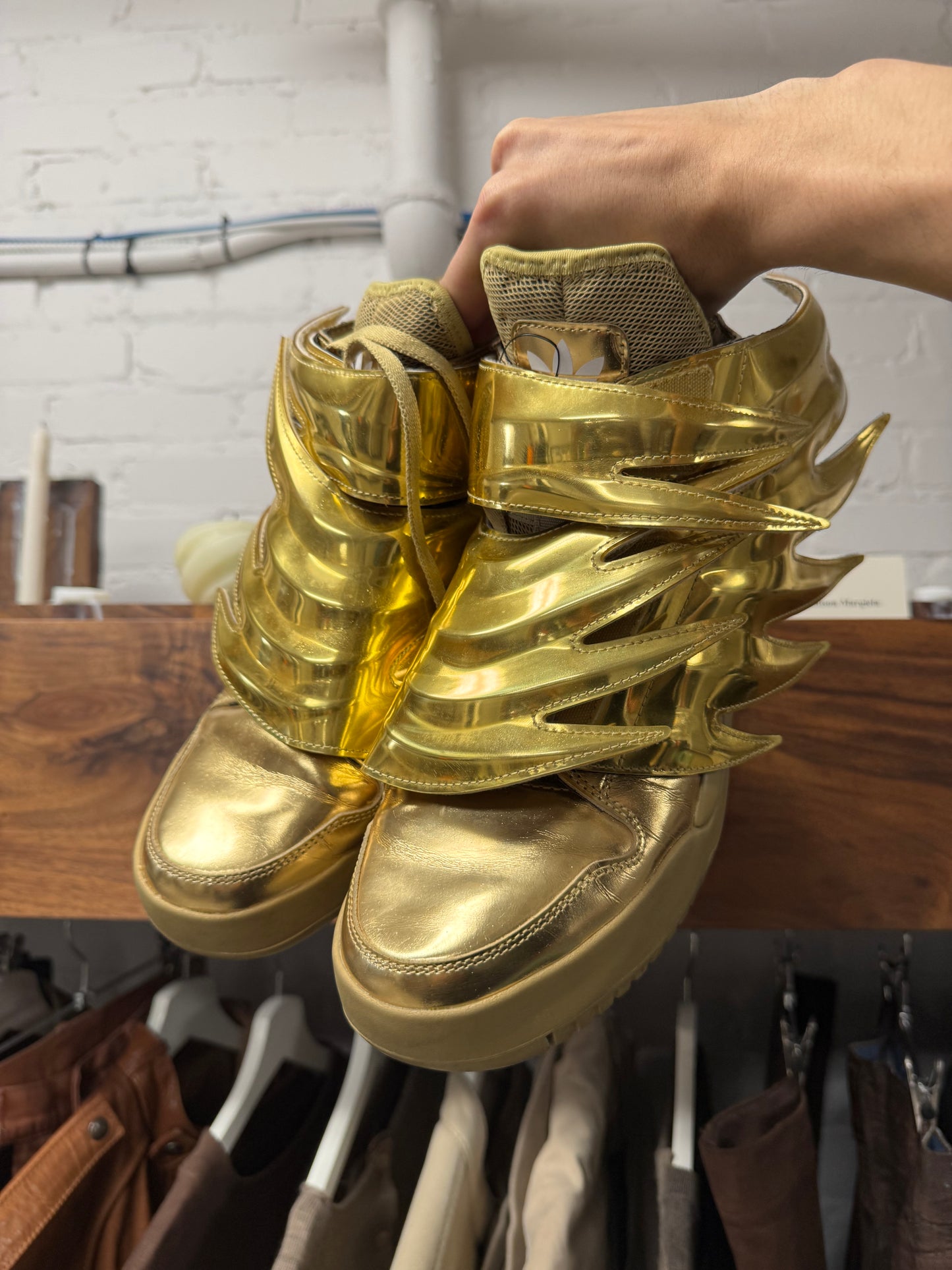 Jeremy Scott x Adidas ‘Wings 3.0’ Gold High Top Sneakers