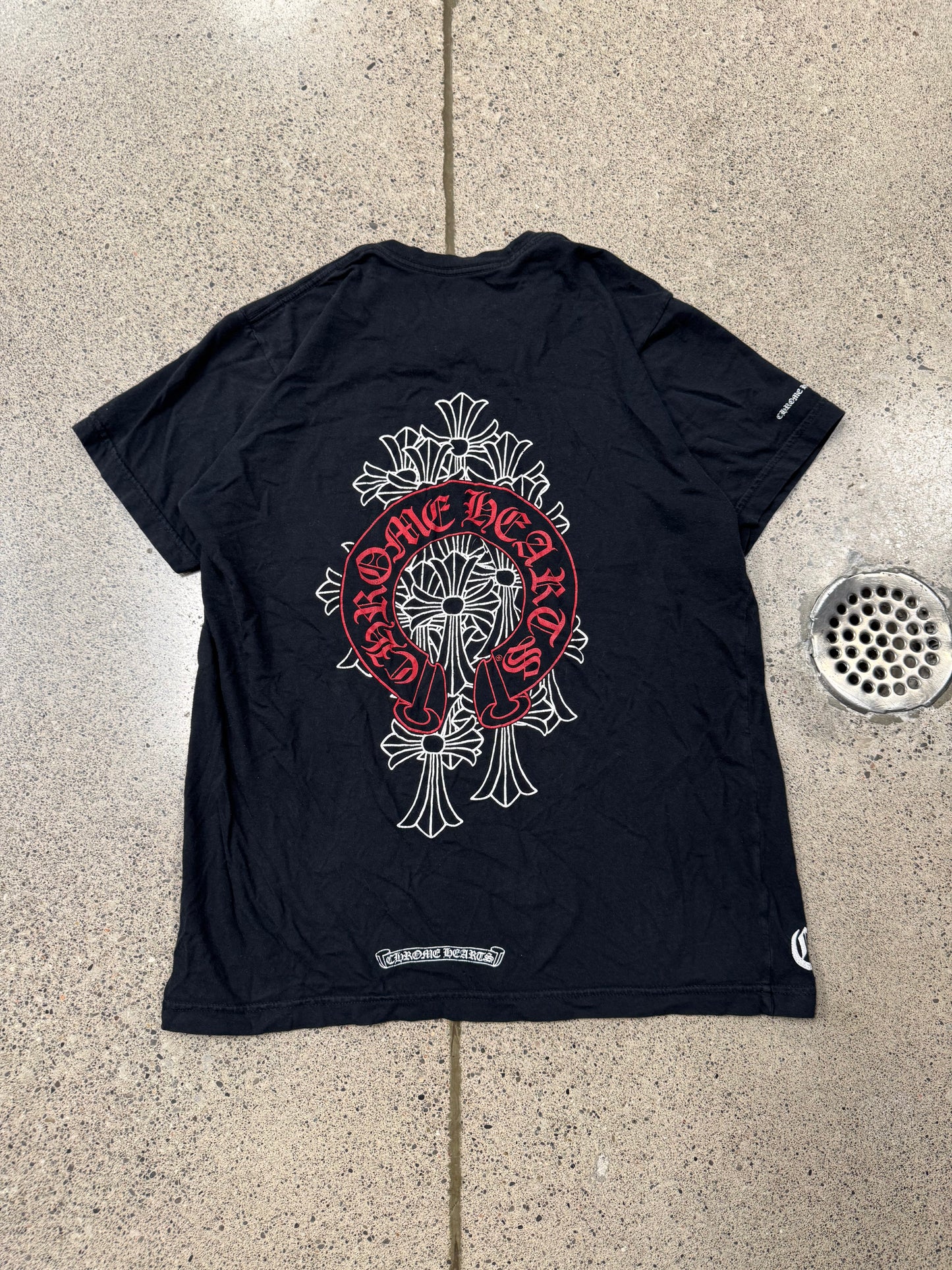 Chrome Hearts ‘Cemetery’ Cross Flood Black/Red Graphic T-Shirt