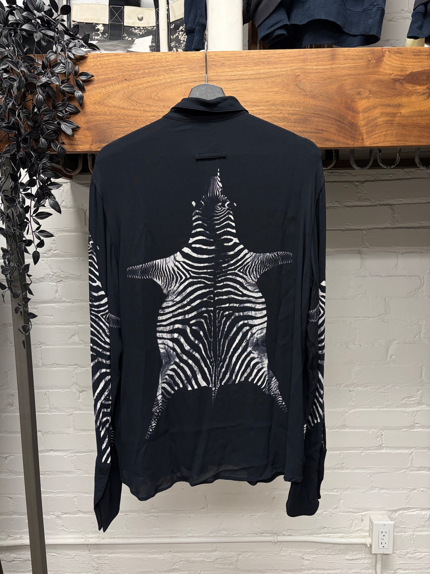 AW1998 Jean Paul Gaultier ‘Zebra Hide’ Button Snap Collared Evening Shirt