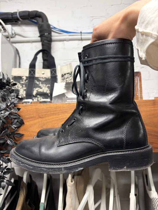 AW2014 Saint Laurent by Hedi Slimane ‘Ranger’ Black Leather Combat Boots