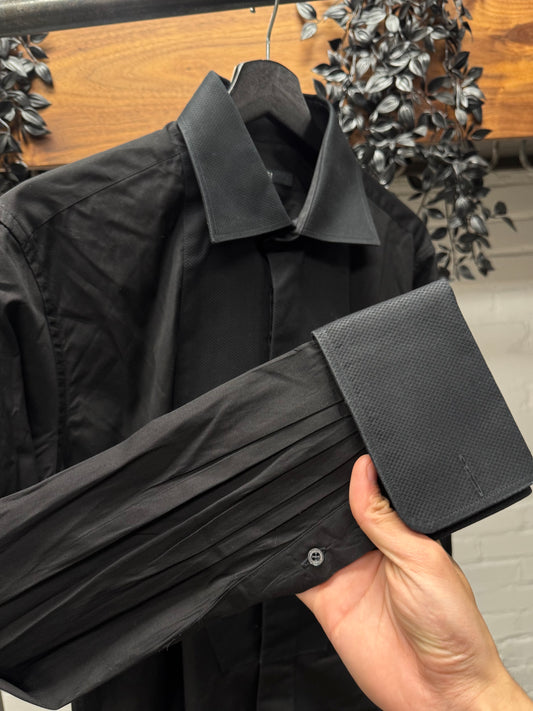 2000s Gucci Pleated Sleeve ‘Snakeskin’ Accent Shirt