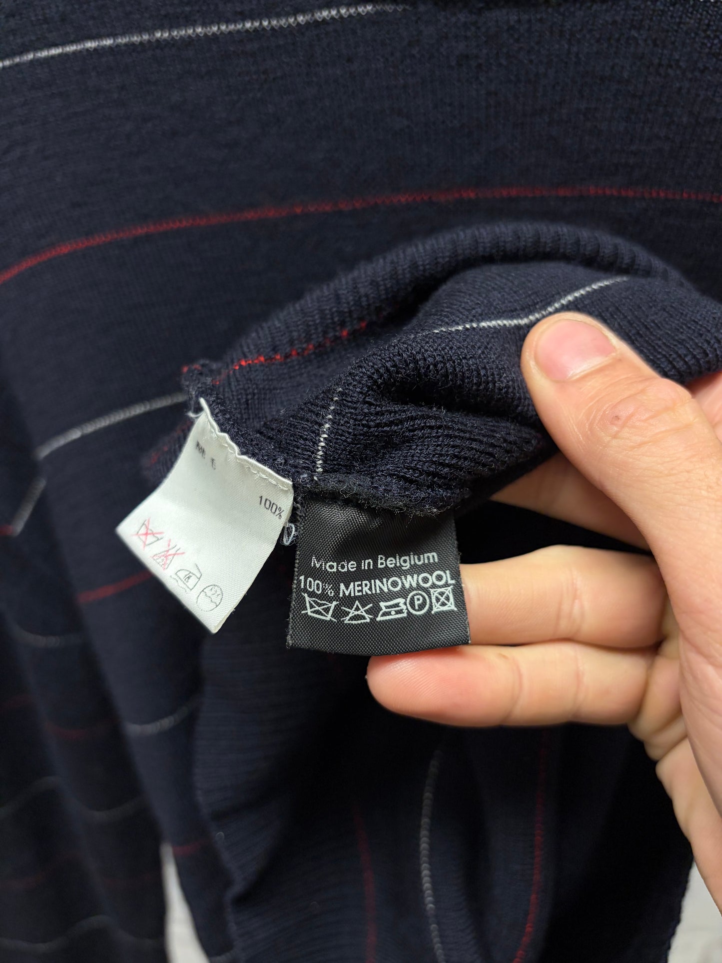 AW2001 Raf Simons ‘Riot Riot Riot’ Merino Wool Striped Knit Sweater