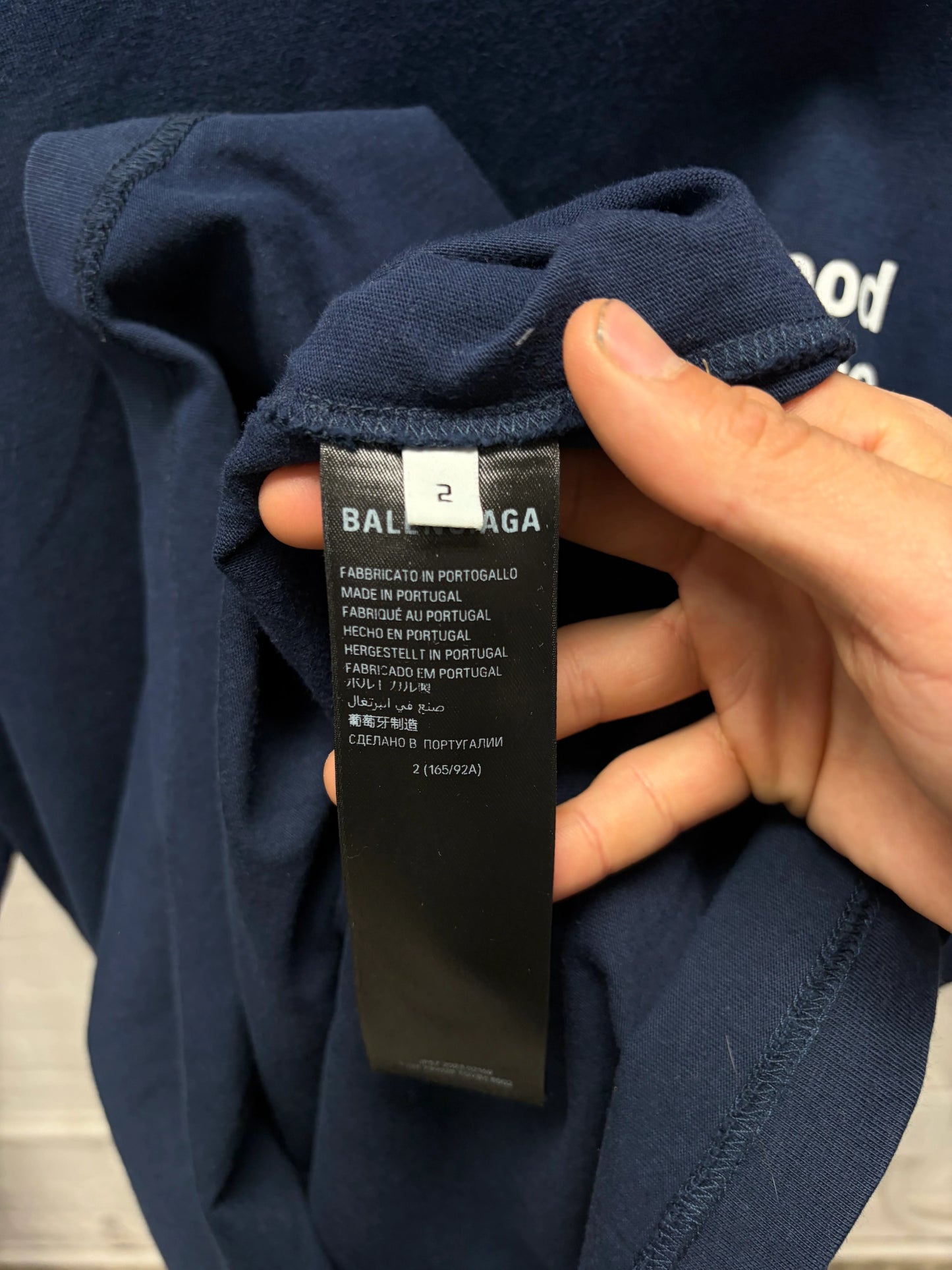 2022 Balenciaga World Food Programme Navy Blue Oversized T-Shirt