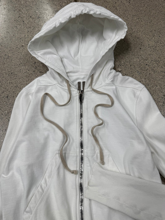 SS2020 Rick Owen Chalk White ‘Jason’ Zip Up Hoodie
