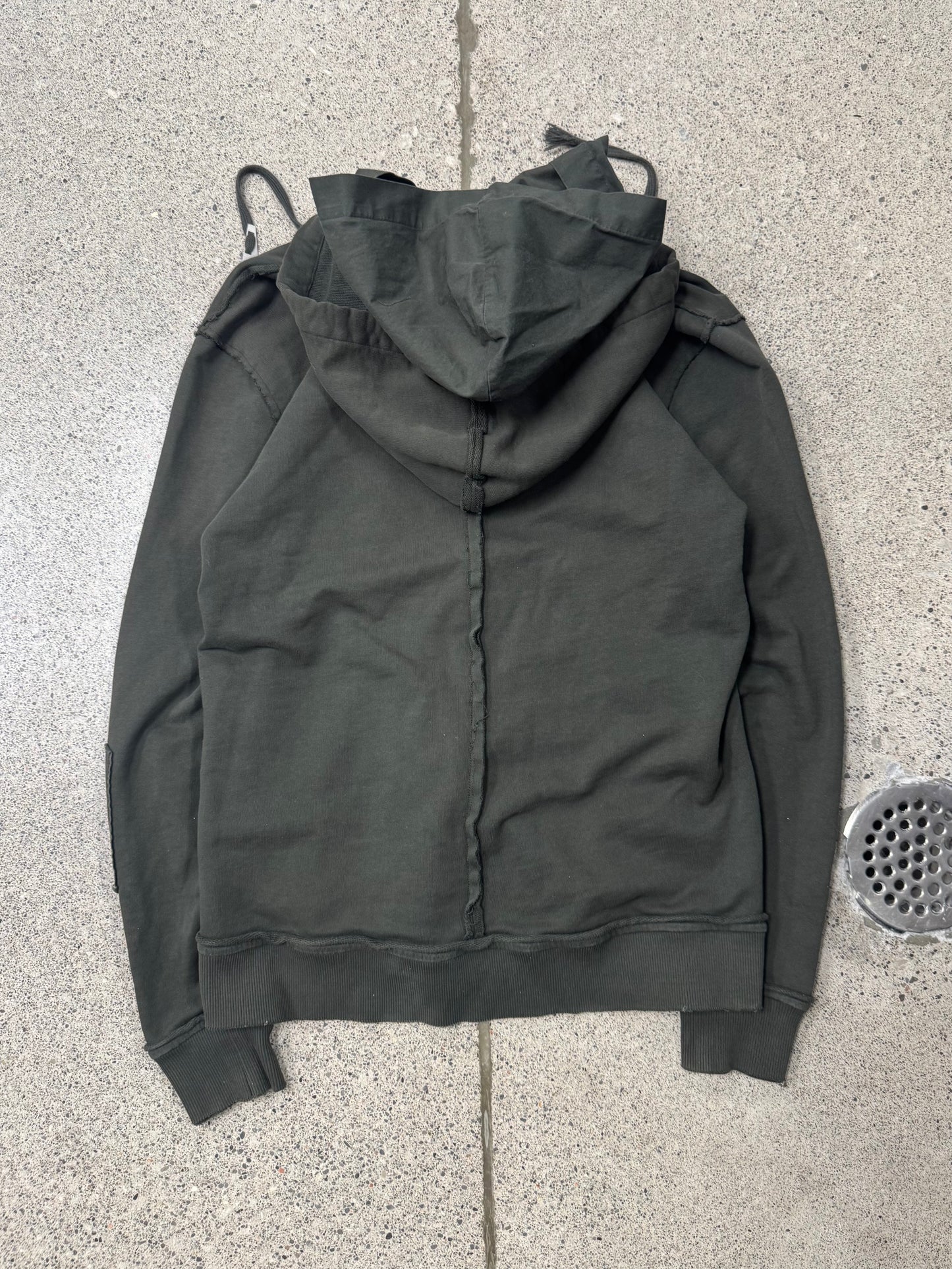 Damir Doma Reconstructed Green Zip-Up Hoodie