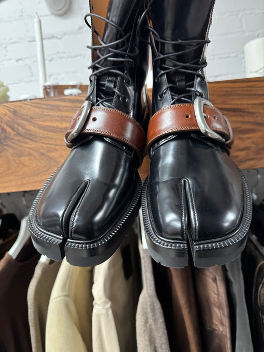 Maison Margiela ‘County’ Tabi Split Toe Leather Combat Boots
