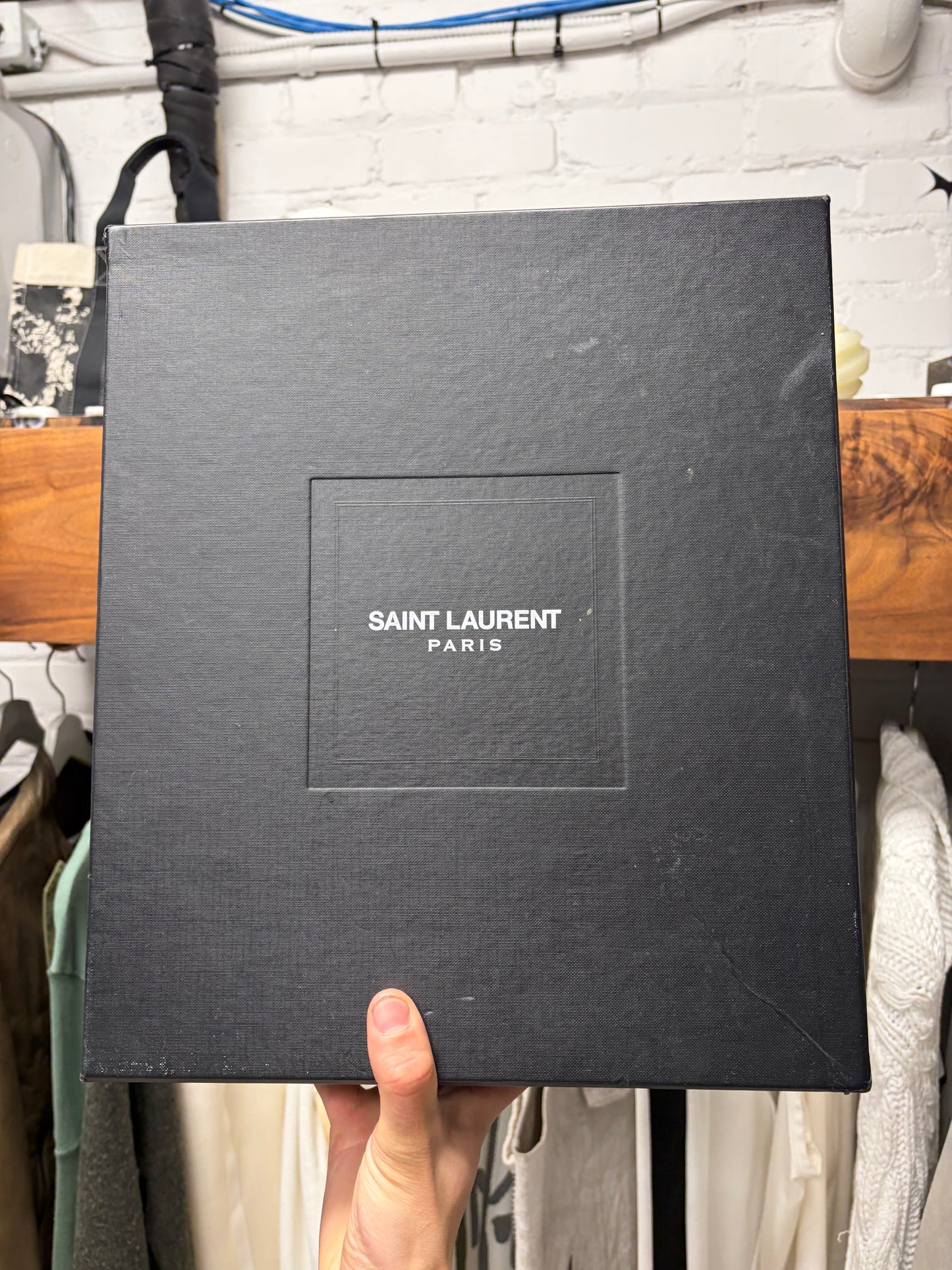 AW2014 Saint Laurent by Hedi Slimane ‘Ranger’ Black Leather Combat Boots