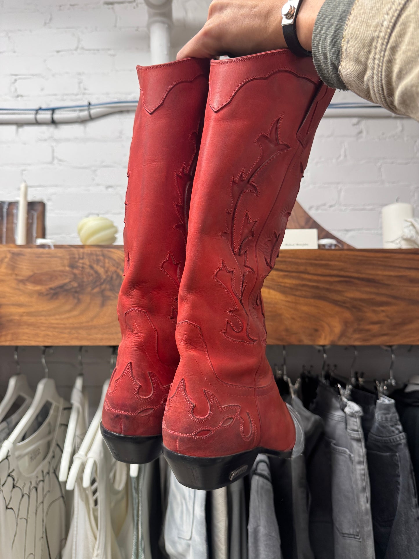 Enfants Riches Deprimes ‘Duct Tape’ Leather Cowboy Western Boots