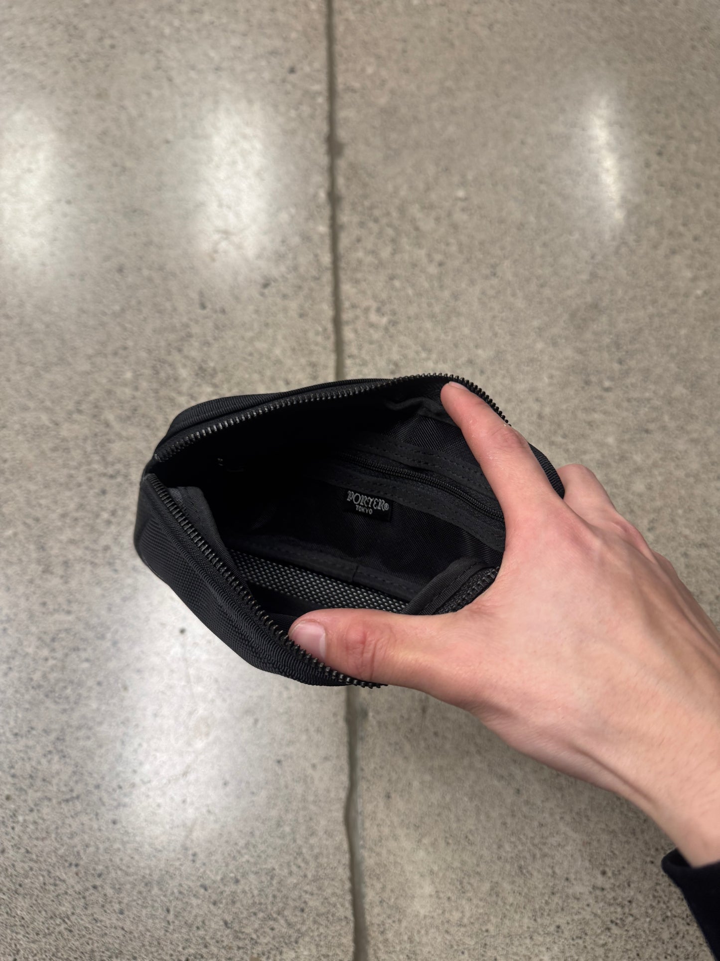 Porter Leather ‘Heat’ Toiletries Travel Bag