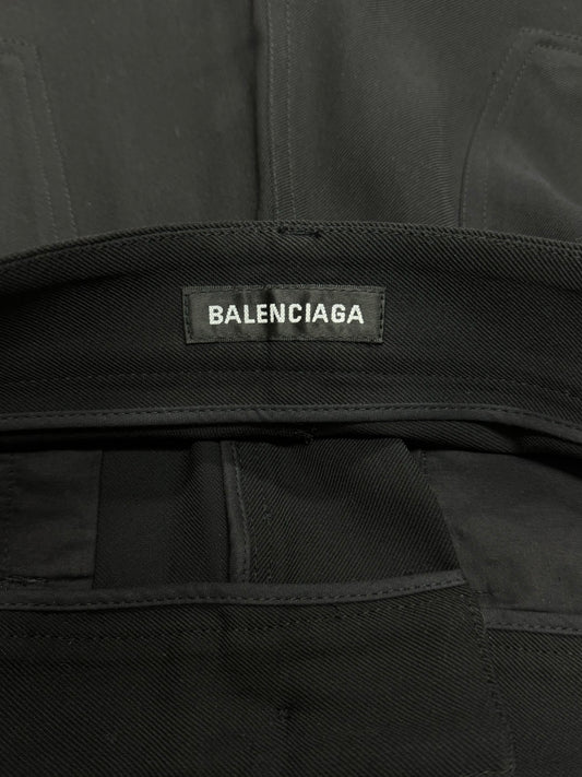 2020 Balenciaga Black Wide Leg Trousers