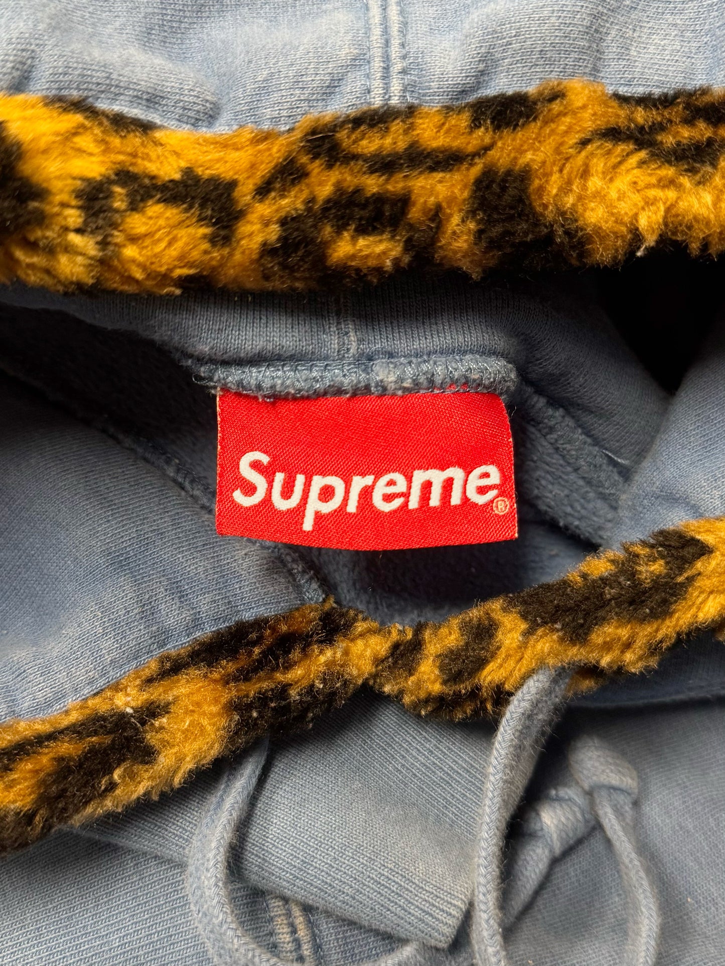 AW2021 Supreme ‘Leopard Trim’ Hoodie