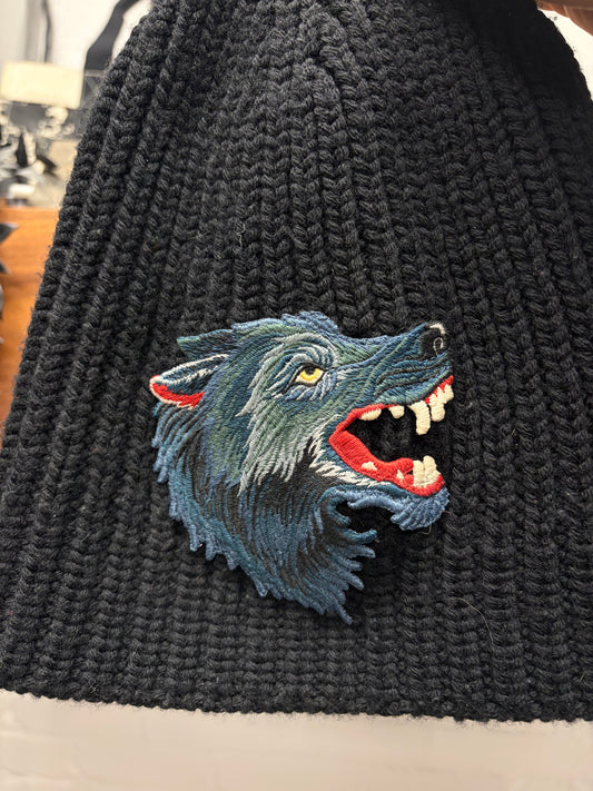 Gucci Wolf Appliqué Patch Knit Wool Beanie