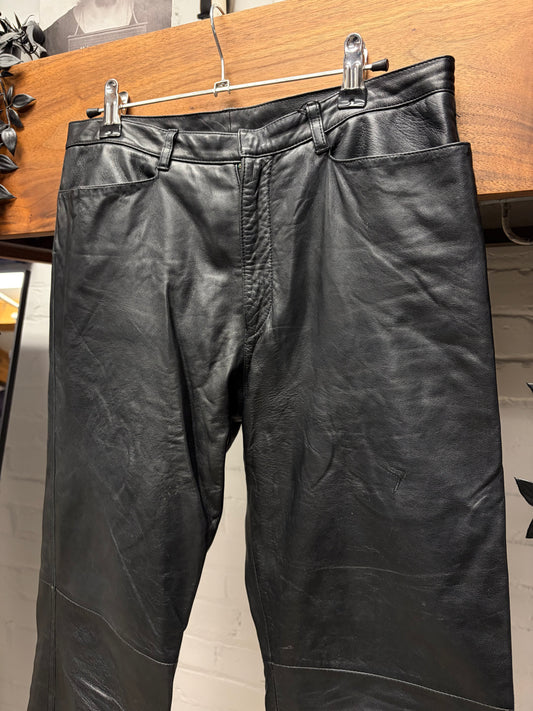 Vintage Jean Paul Gaultier Black Lambskin Leather Pants