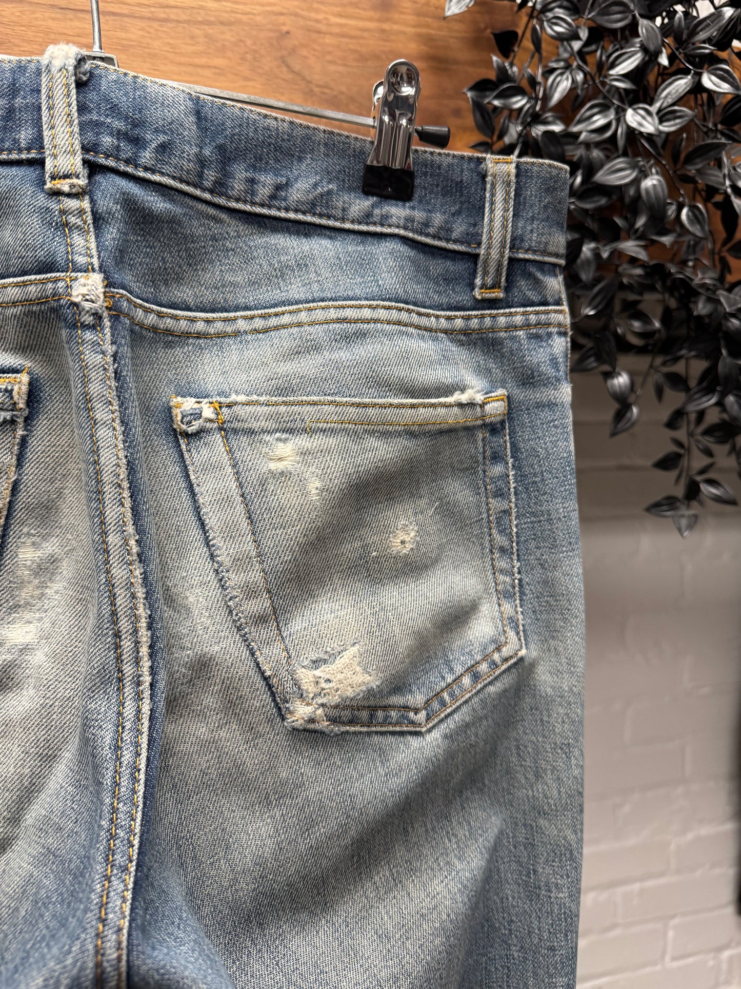 1998 Helmut Lang ‘Dirt Wash’ Blue Bootcut Denim