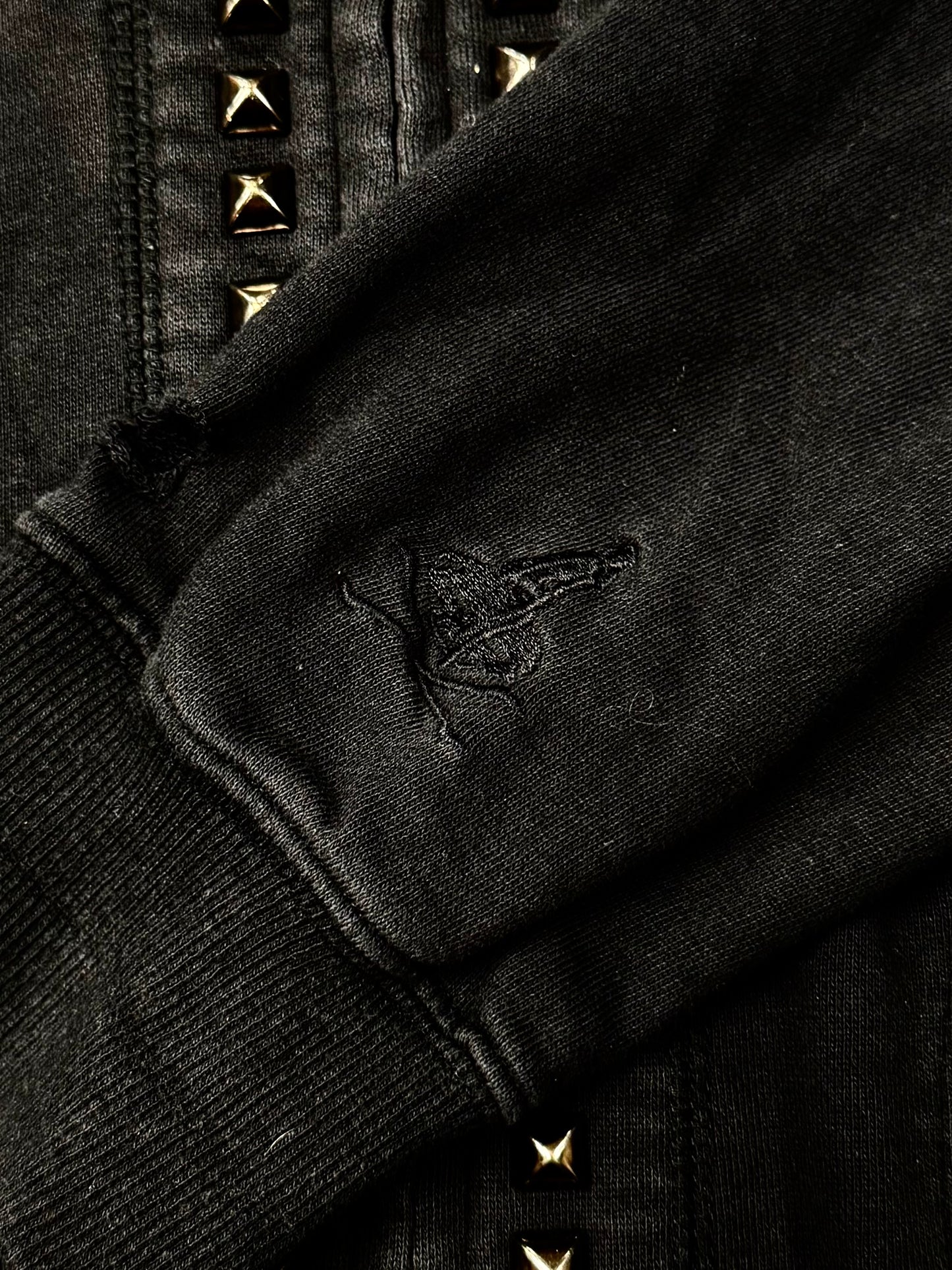 Hysteric Glamour Studded Black Zip-Up Hoodie