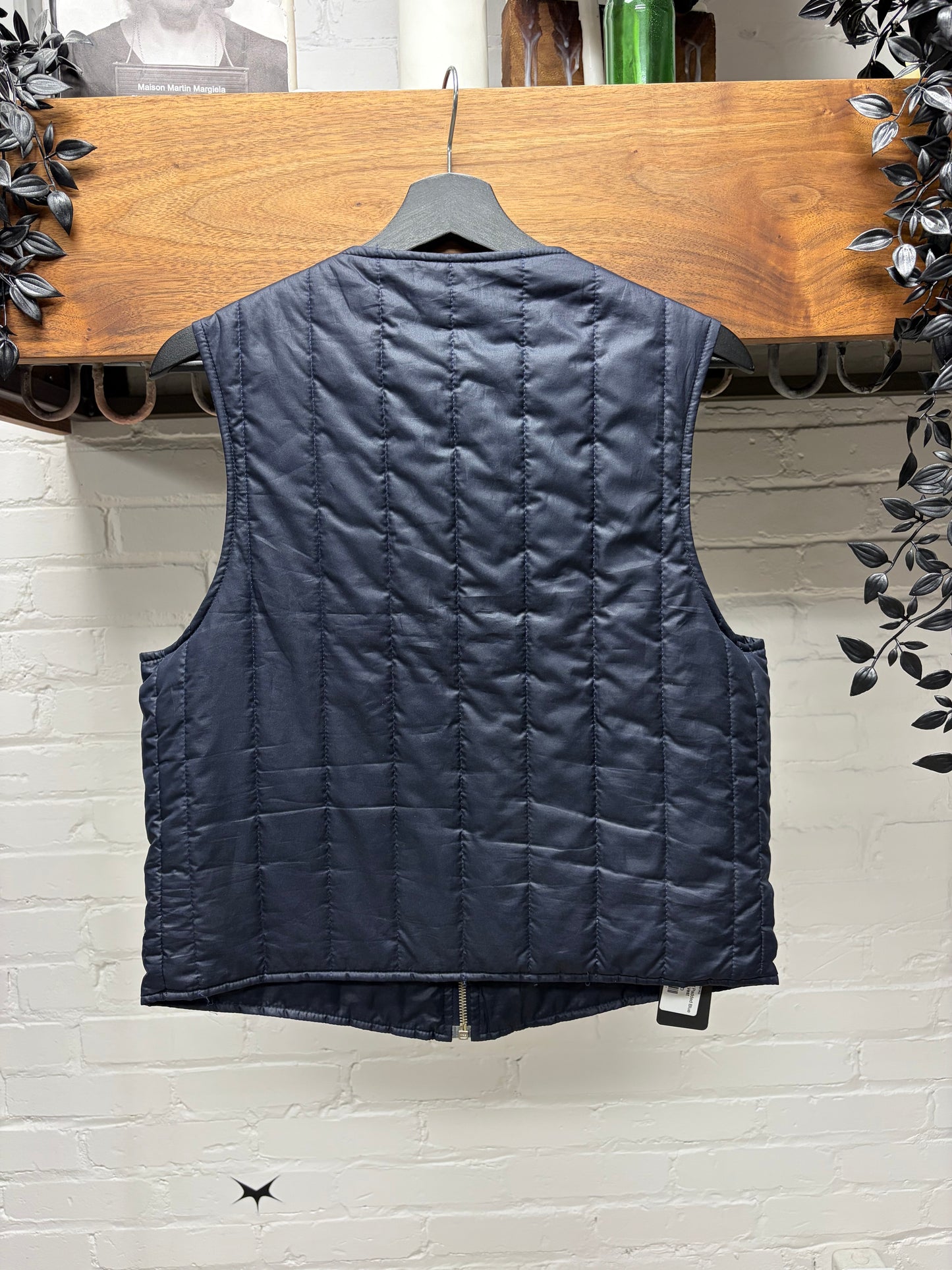 Vintage 1990s Helmut Lang Padded Blue Military Liner Vest