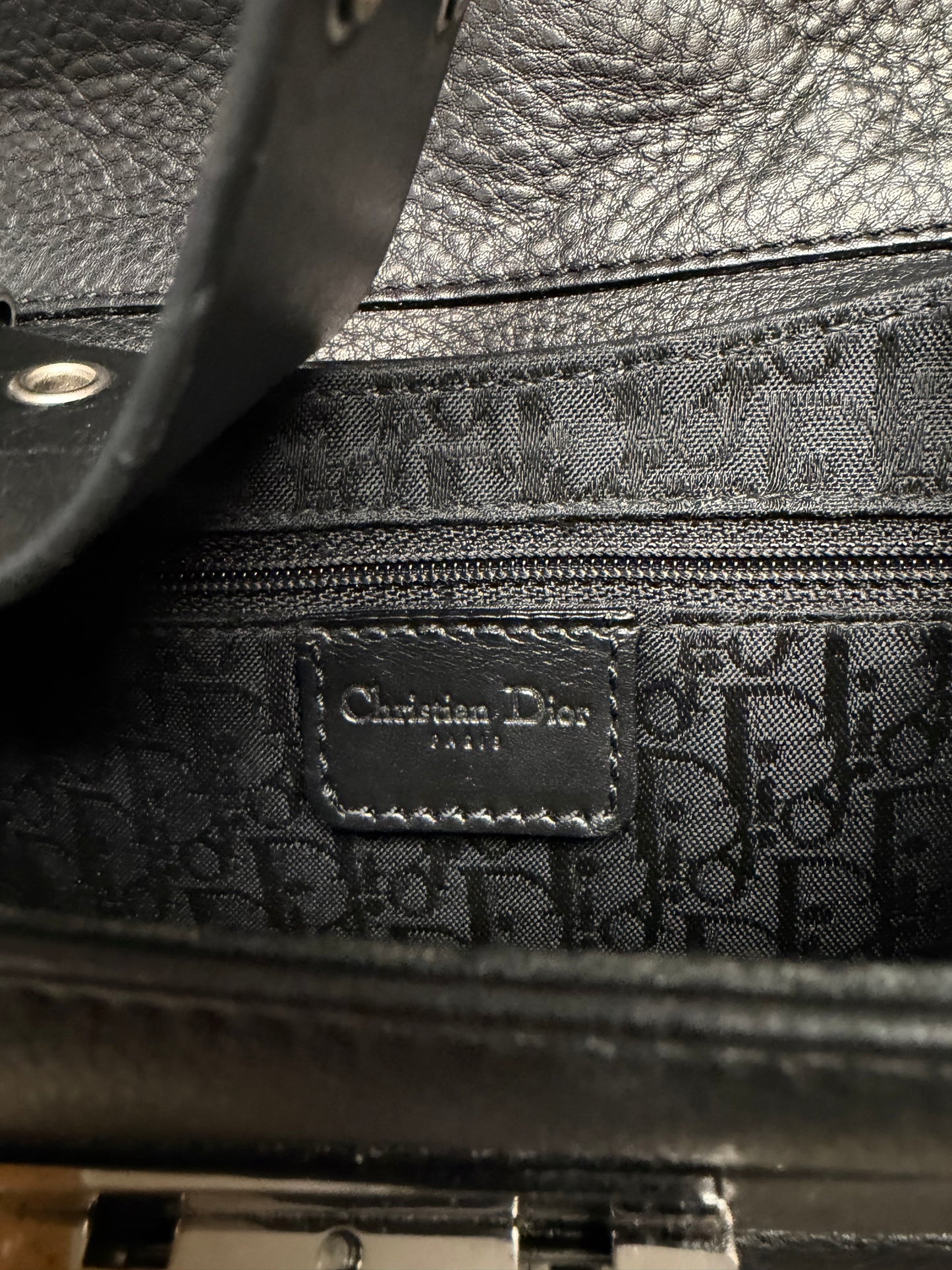 2003 Dior by John Galliano Street Chic ‘Columbus’ Studded Black Leather Shoulder Bag