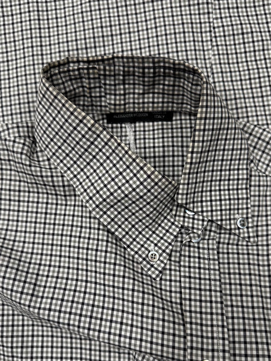 Vintage Alexander McQueen Asymmetric Gingham Plaid Shirt