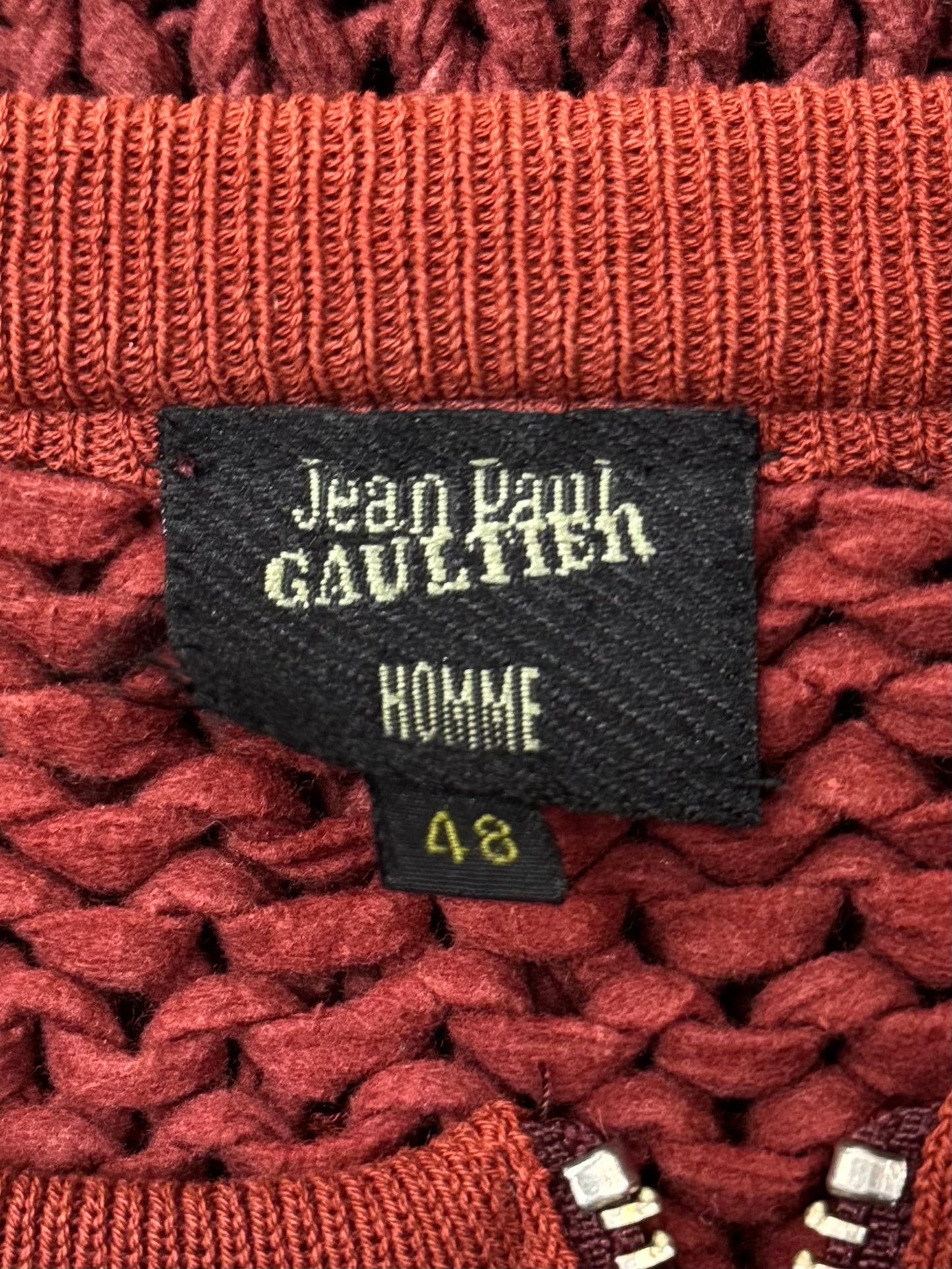 Vintage Jean Paul Gaultier ‘Pour Homme’ Cable Knit Zip Up Sweater