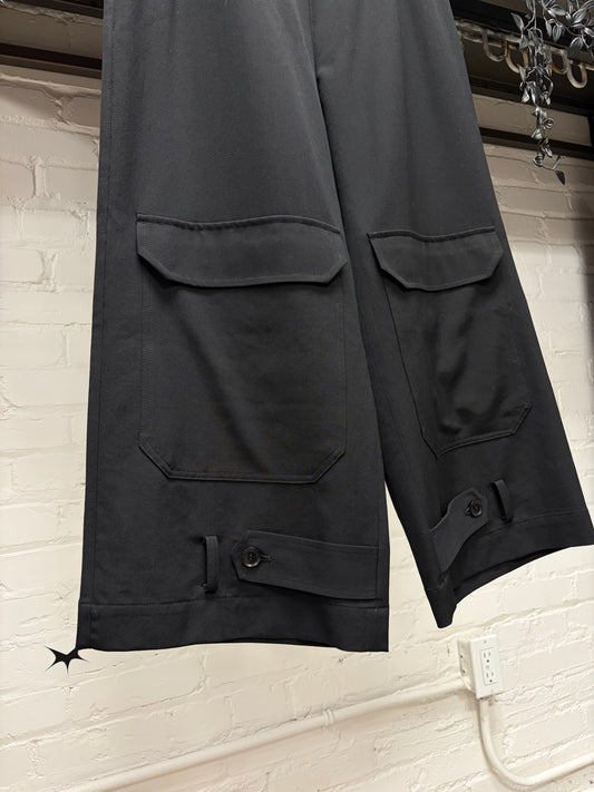 Yohji Yamamoto Y’s Wide Leg Black Cargo Pants