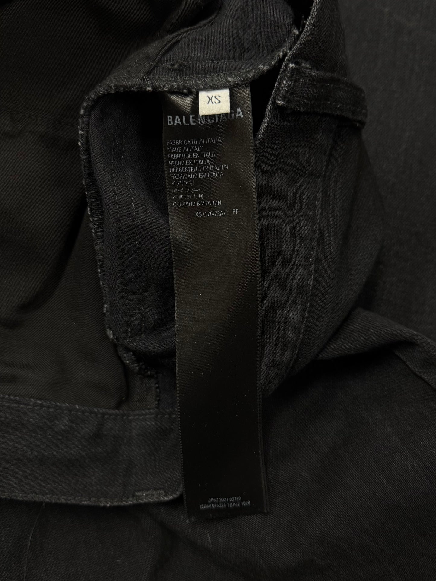 2021 Balenciaga ‘Skater’ Black Wide Leg Denim