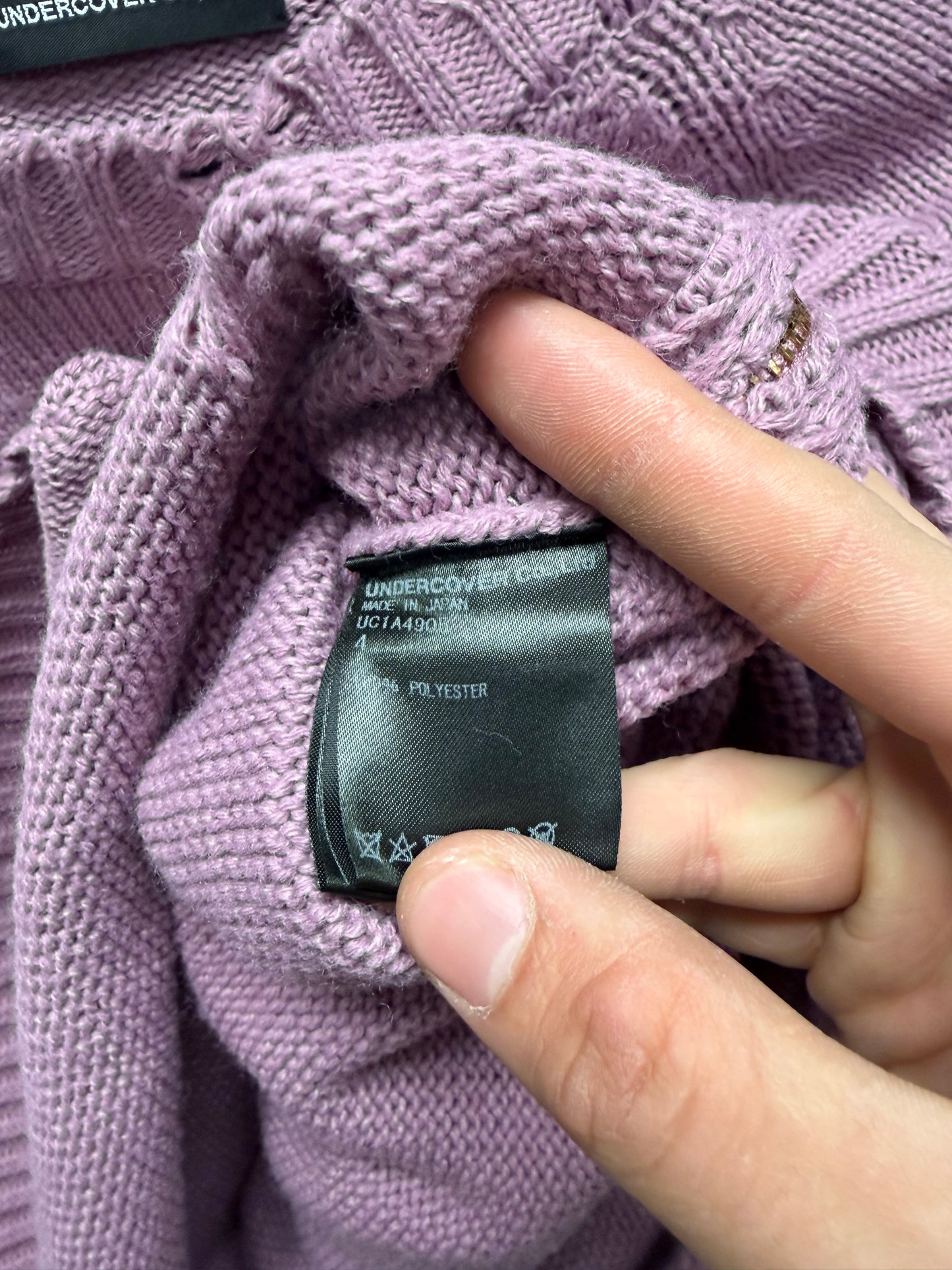 SS2021 Undercover Distressed Knit Purple Sweater