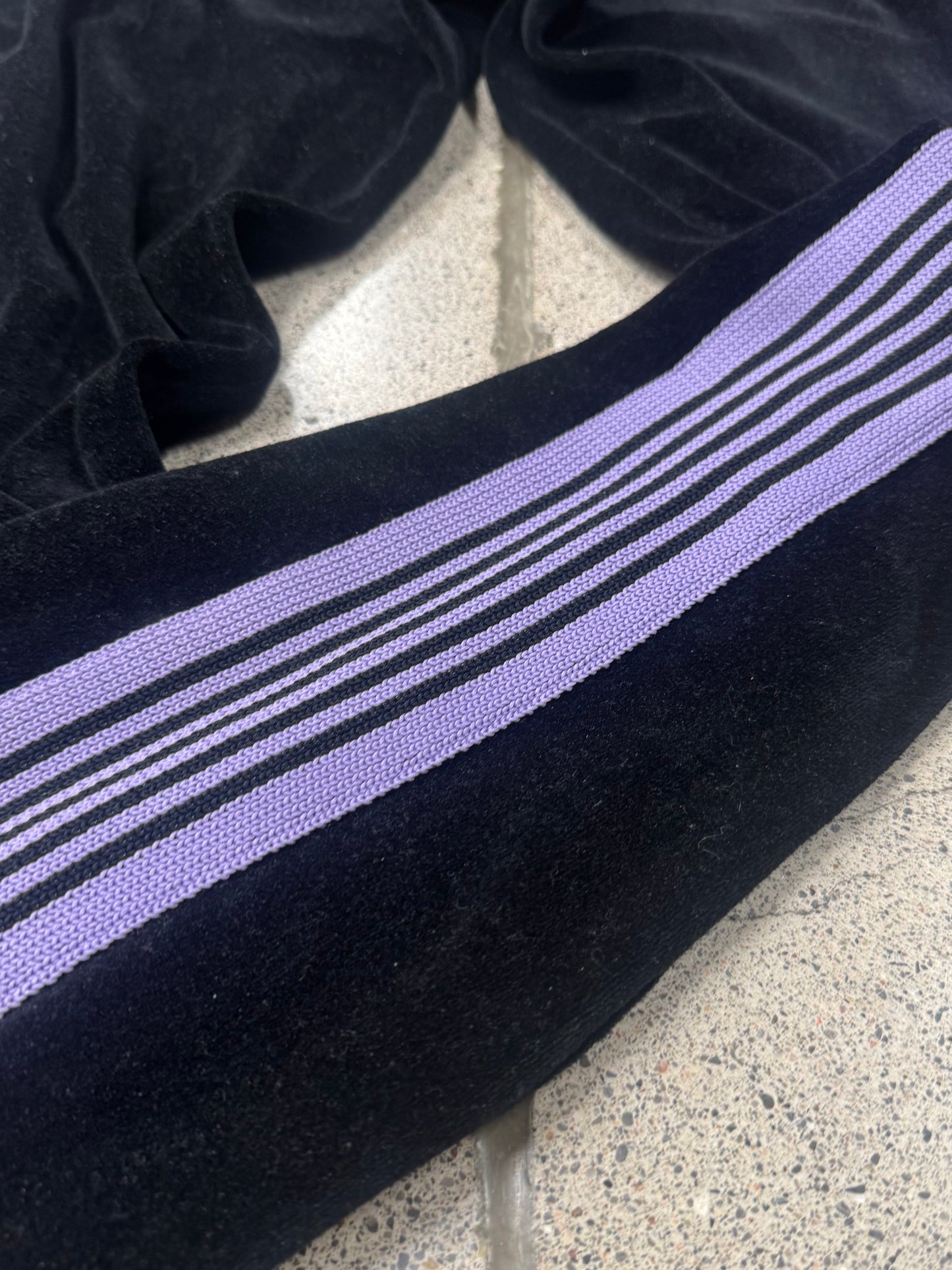 Needles Black/Purple Velour Striped Track Pants