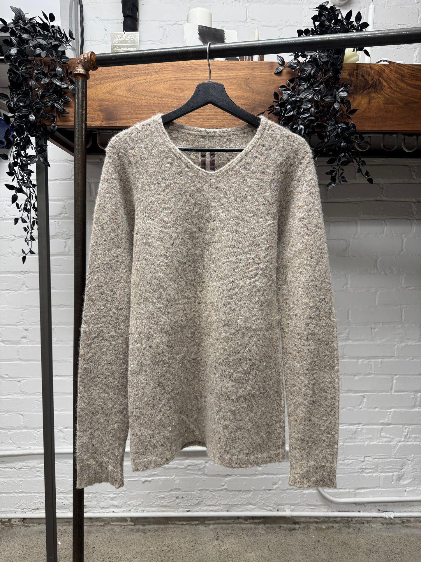 AW2012 Rick Owens ‘Mountain’ Felted Cream Wool Knit Sweater