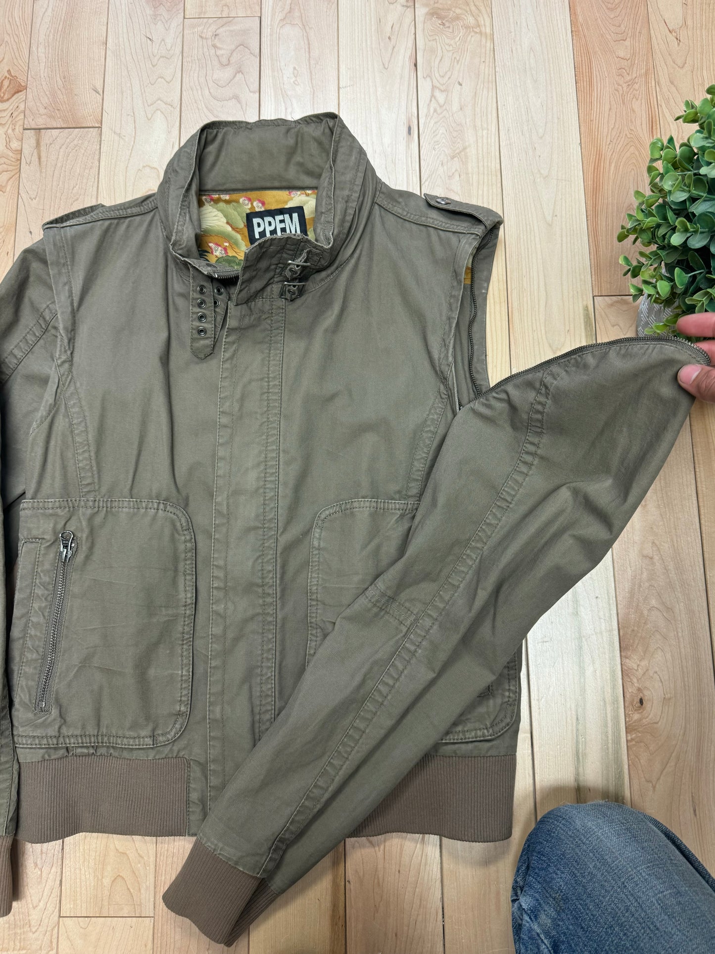 PPFM Detachable Brown Cargo Jacket/Vest