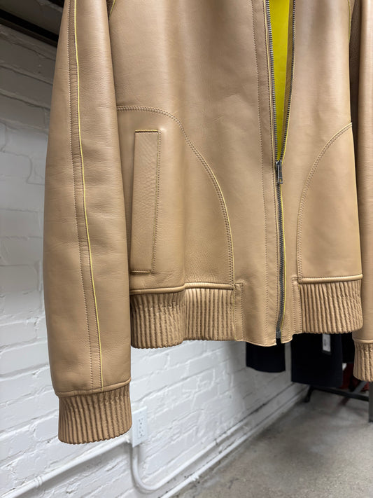 SS2014 Gucci Lambskin Leather ‘Scuba’ Hooded Jacket