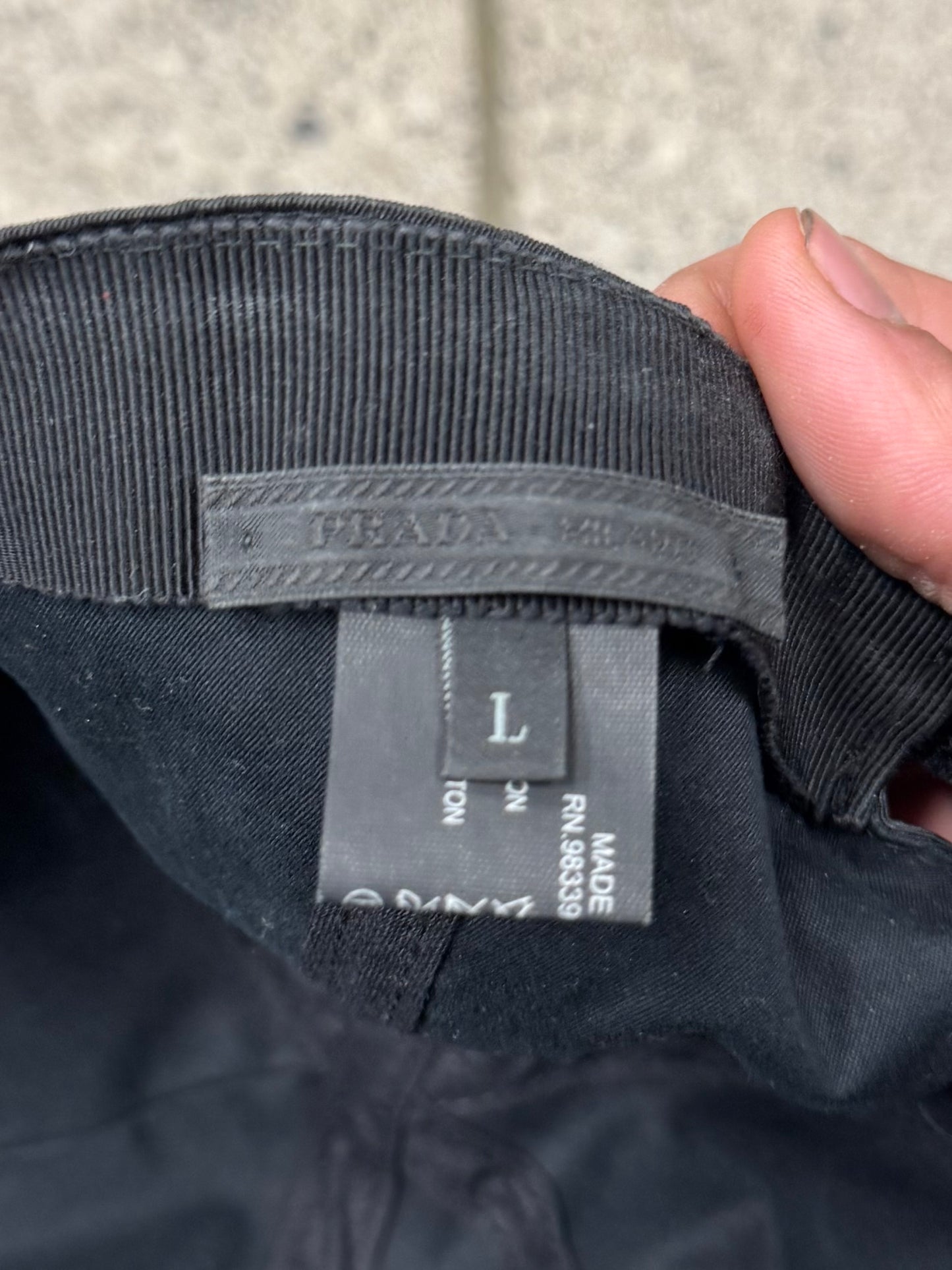 Prada Black Nylon Baseball Cap