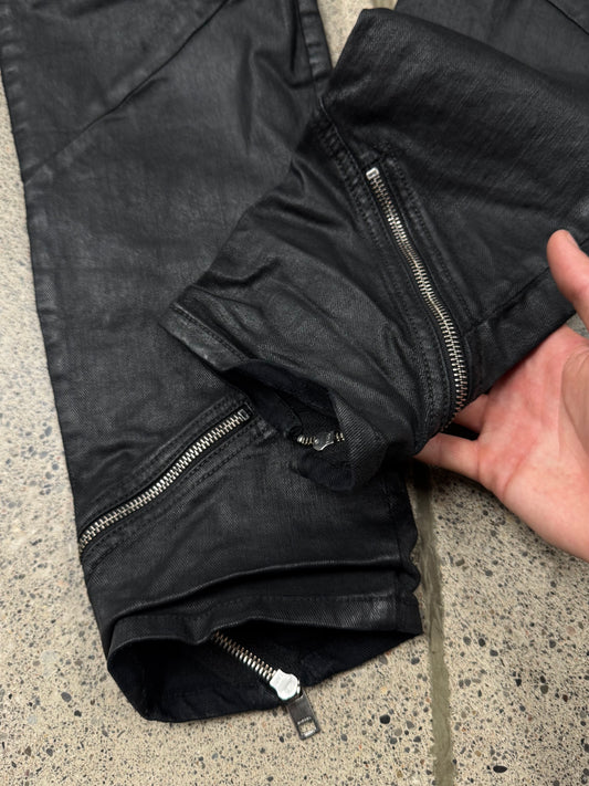 Diesel Waxed Black Slim/Skinny Zipper Denim