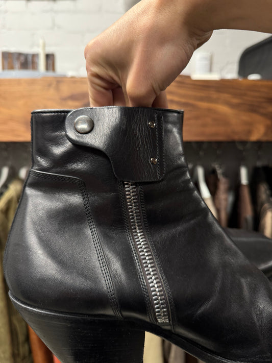 Rick Owens ‘Berger’ Cuban Heel Leather Boots