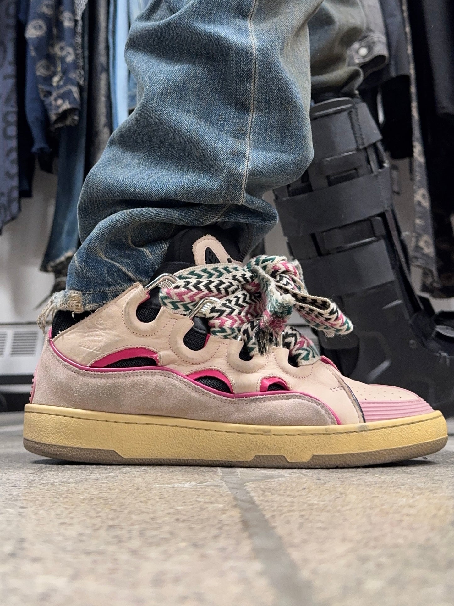 Lanvin ‘Curb’ Jumbo Lace Skate Sneakers