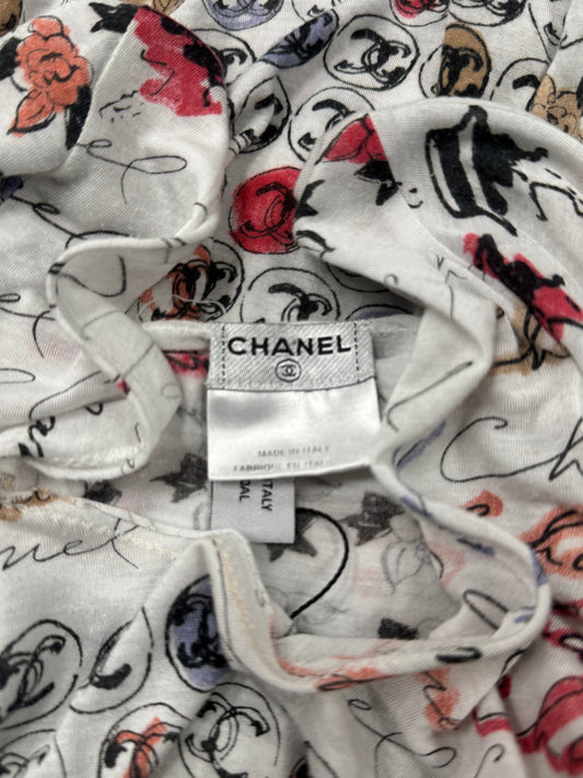 SS2006 Chanel ‘Cruise’ Semi Sheer Silk Long Sleeve Top