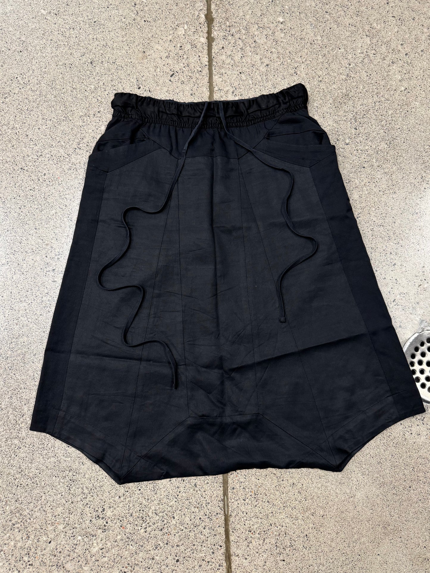 SS2015 Julius Drop Crotch Black ‘Pod’ Drawstring Shorts