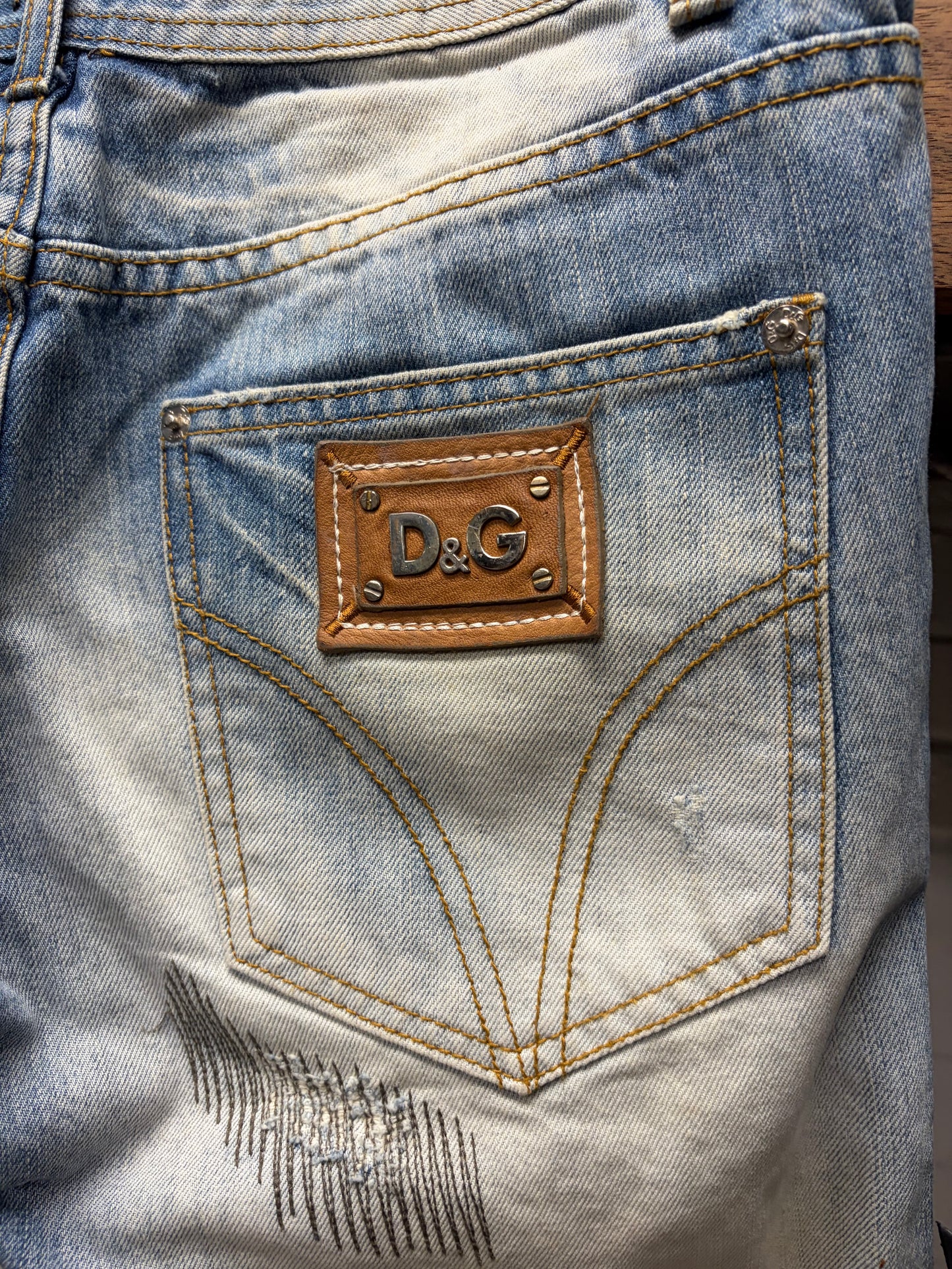 Dolce & Gabbana Dirt Washed Blue Denim Shorts