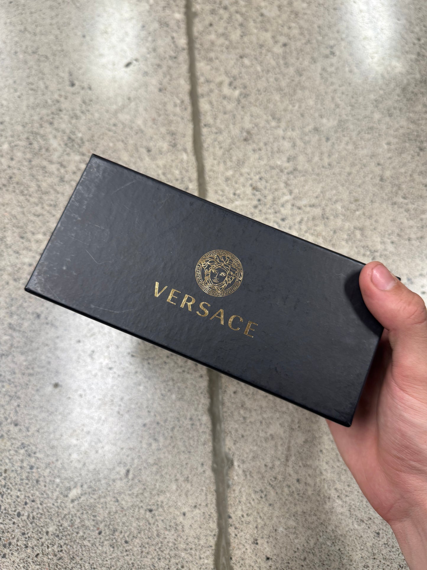 Versace ‘Buff’ Gold Square Shape Medusa Head Sunglasses