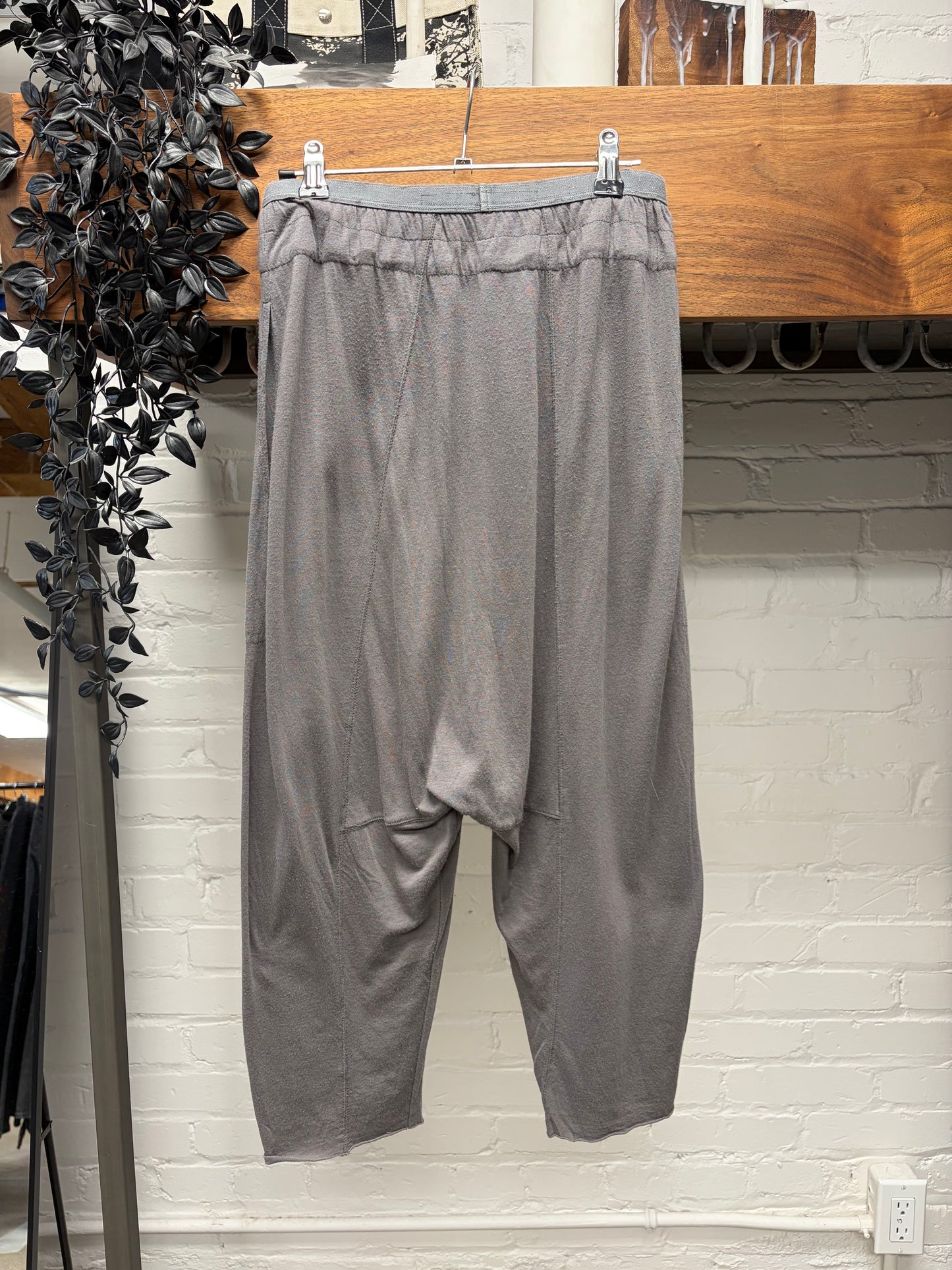 2000s Rick Owens ‘Lilies’ Dust Brown Drop Crotch Pod Shorts