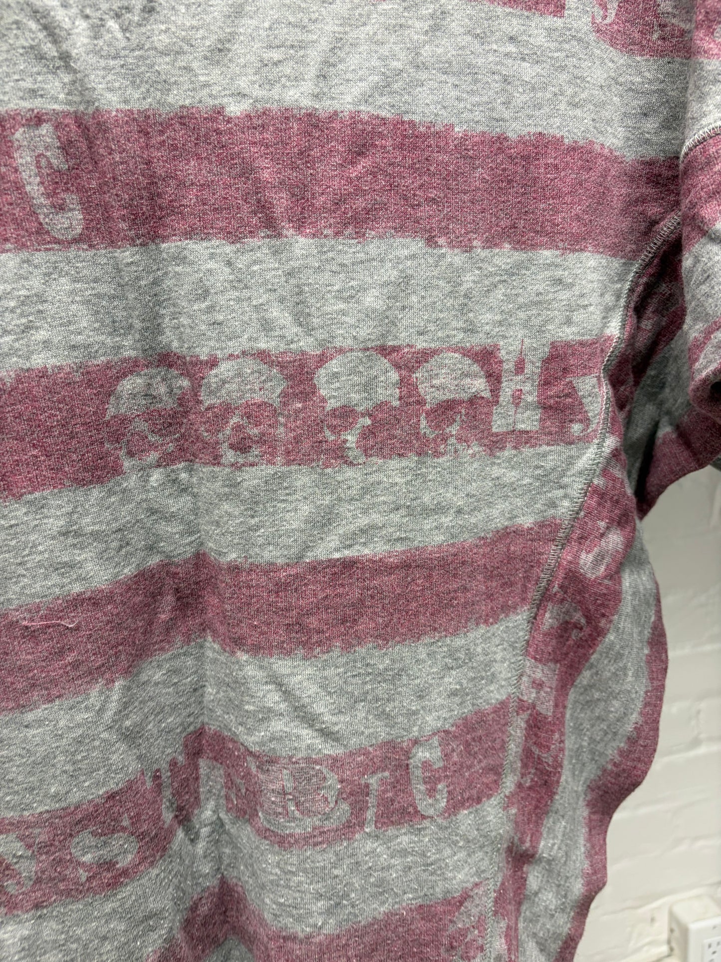 Hysteric Glamour ‘Faded Typography’ Striped Short Sleeve T-Shirt