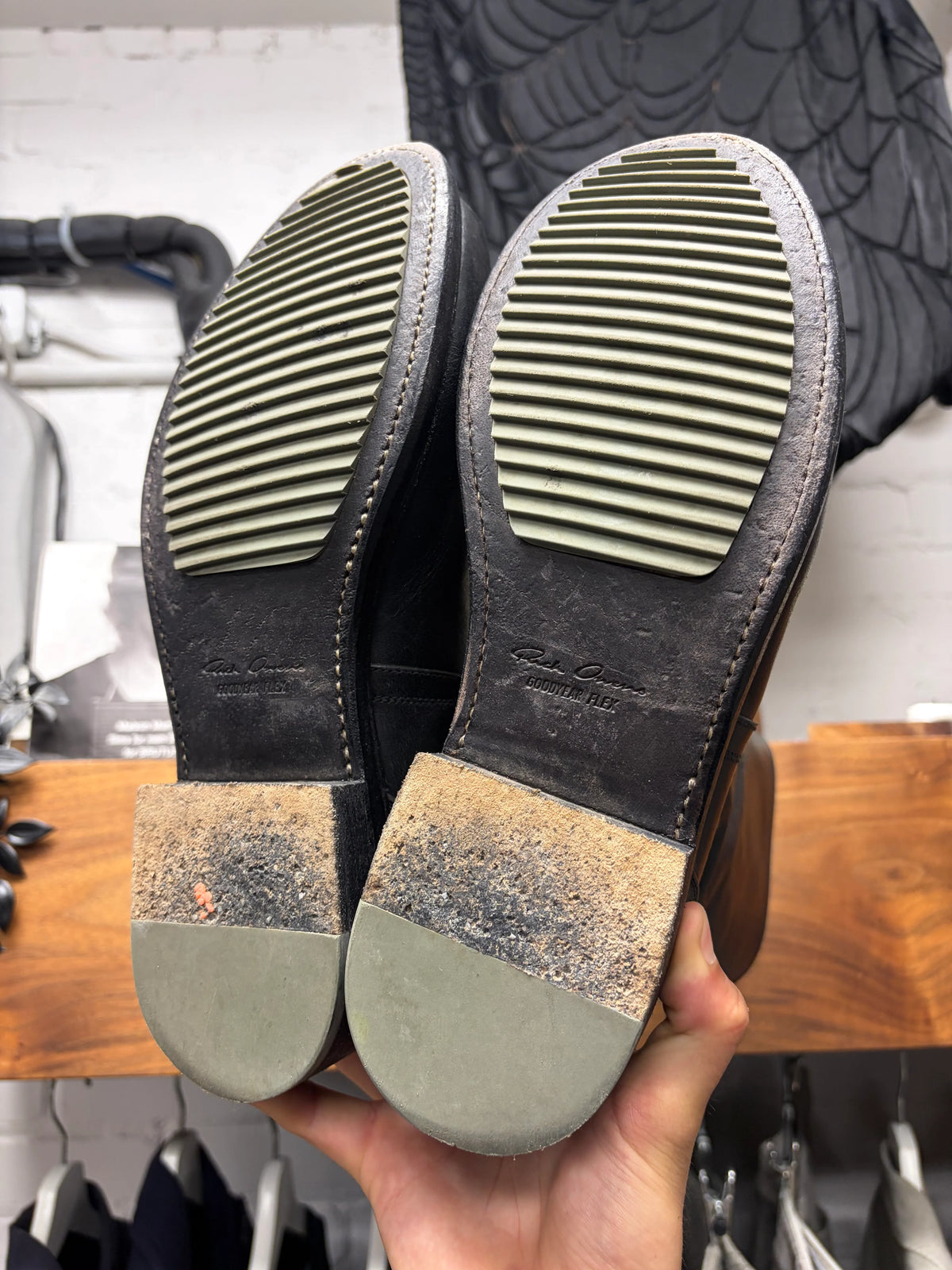 Rick Owens ‘Creeper’ Black Leather ‘Goodyear Sole’ Combat Boots