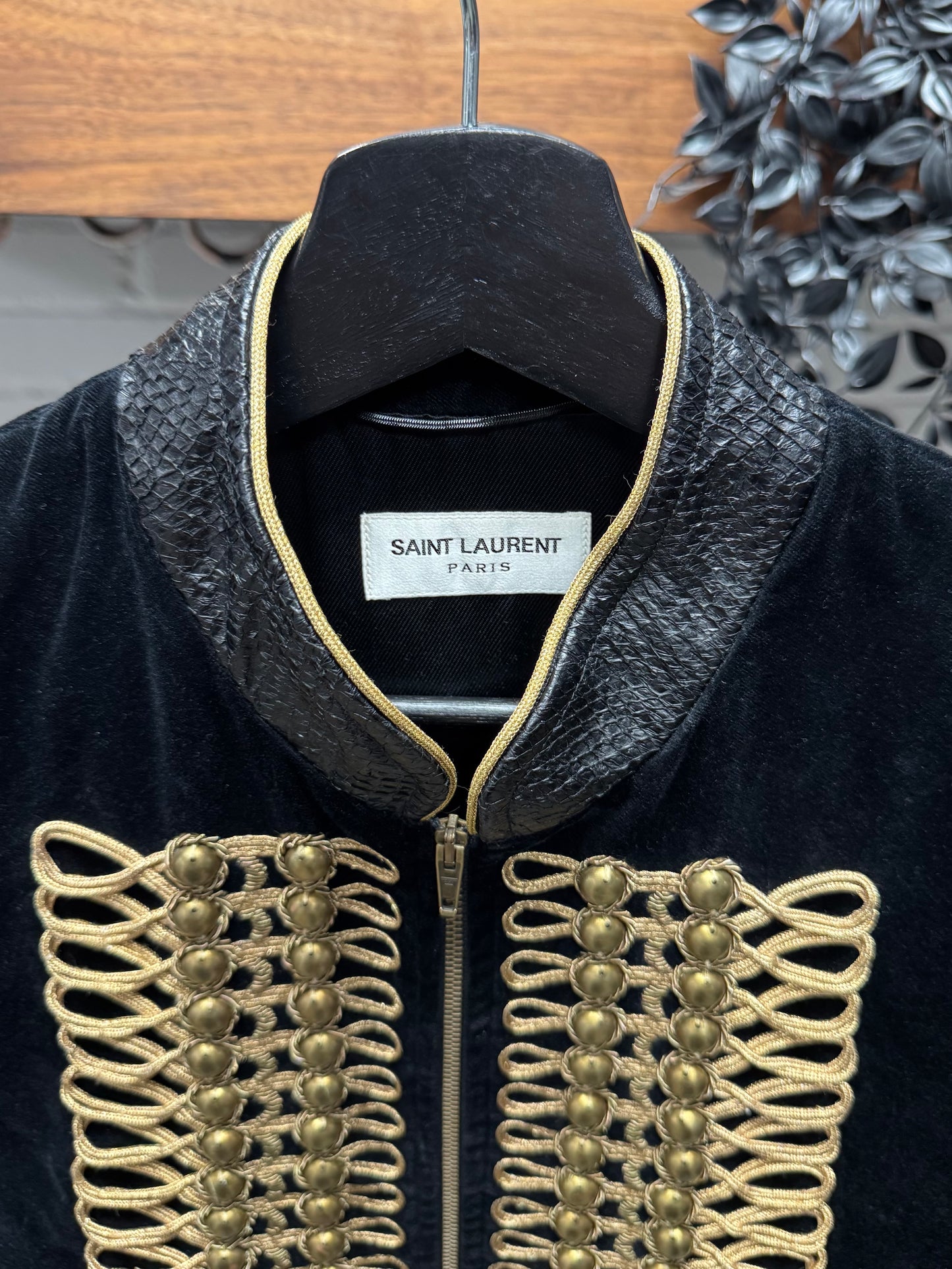 AW2016 Saint Laurent by Hedi Slimane ‘Napoleon’ Velvet Battalion Bomber Jacket