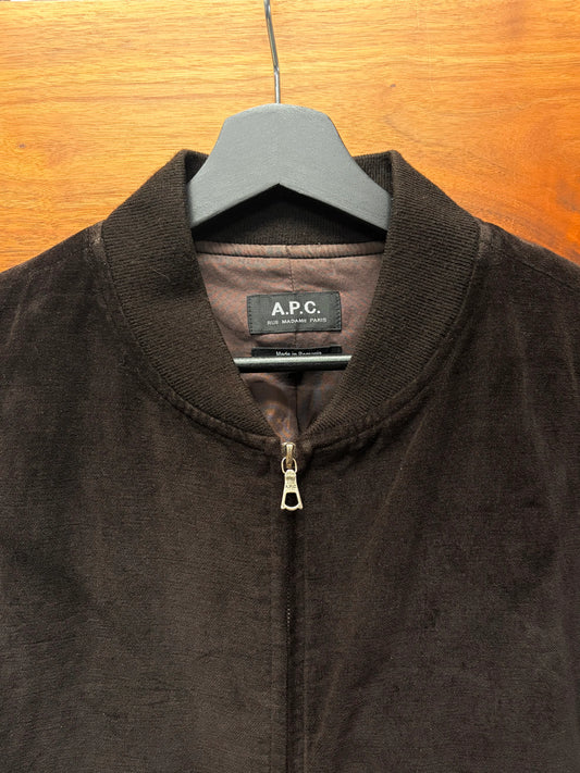 A.P.C. Dark Brown Velvet Bomber Jacket