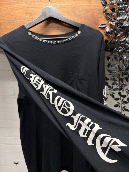 Chrome Hearts ‘Scroll Logo’ Black/White Long Sleeve Shirt