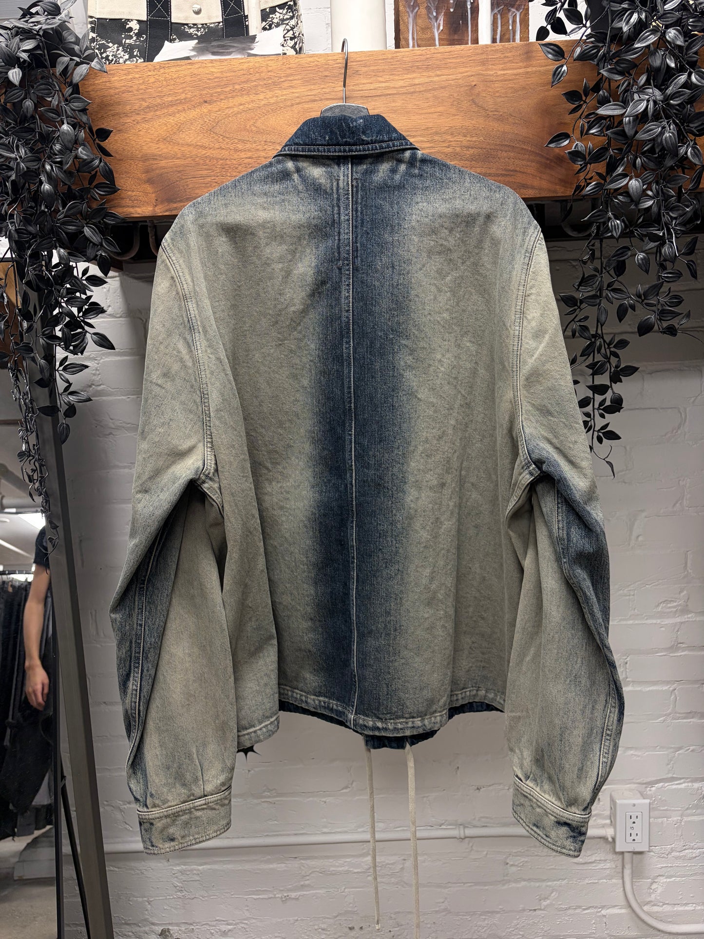 Rick Owens DRKSHDW Mineral/Pearl Degrade Button Snap Denim Jacket
