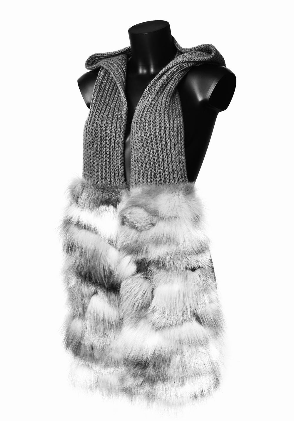 Spring Summer 2000 Miu Miu Hooded ‘Fox Fur’ Wool Scarf
