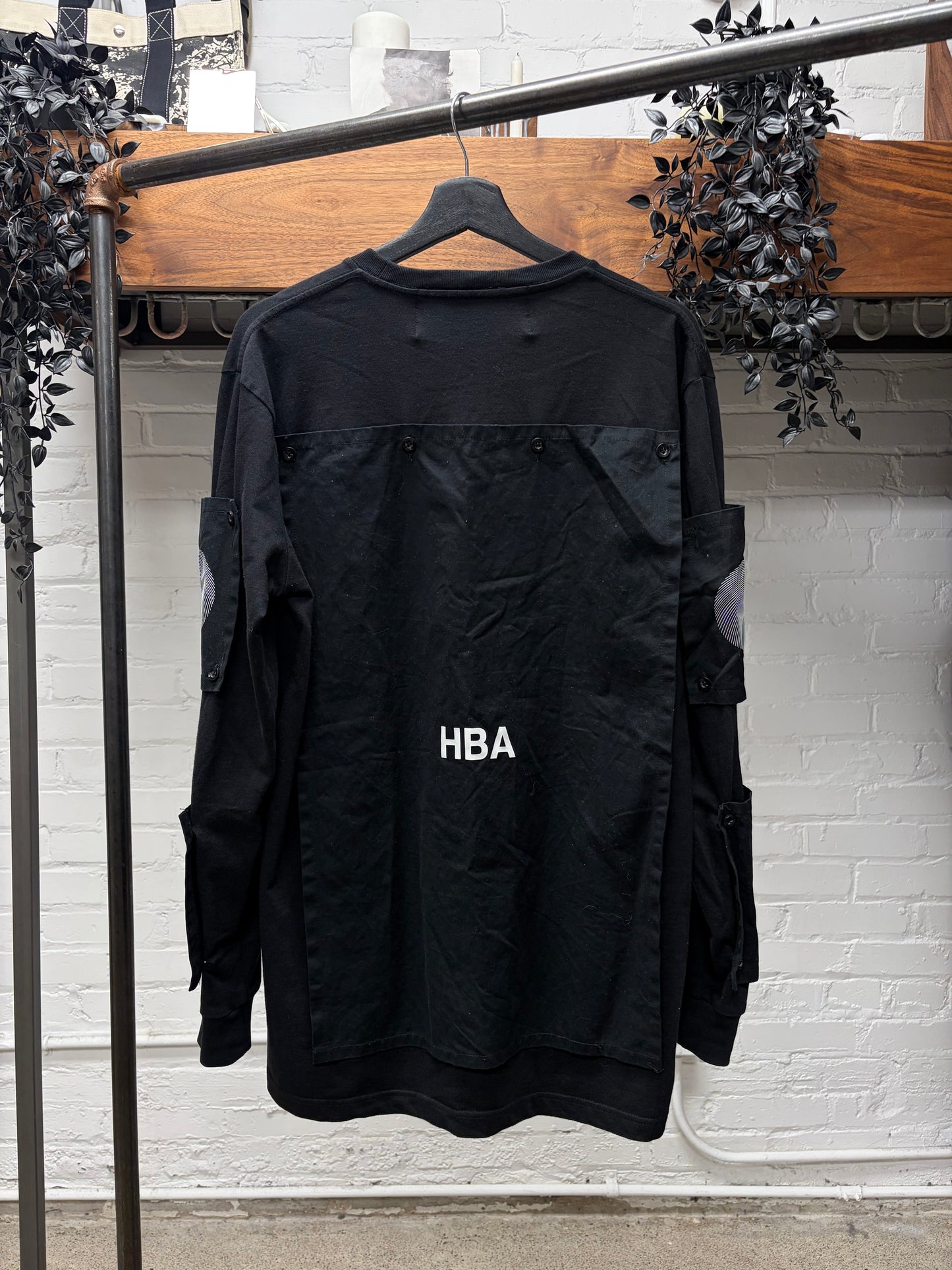 Hood by Air Patch ‘HBA’ Logo Layered Black Long Sleeve Shirt