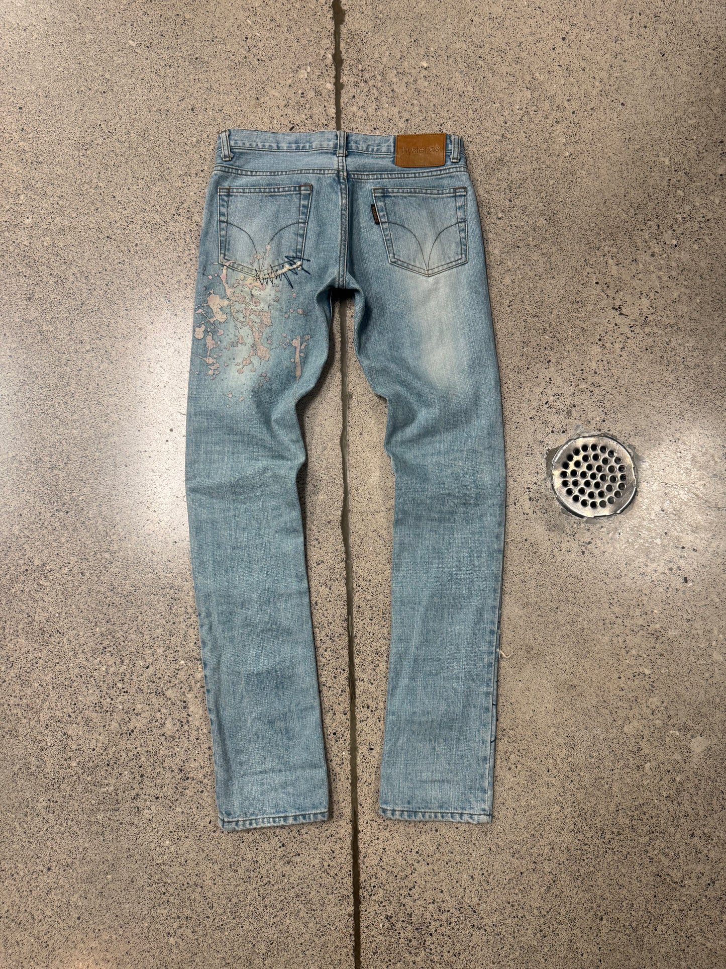 Hysteric Glamour Distressed Repair Light Wash Skinny Denim
